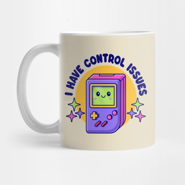 Cute Kawaii Video Game Console - Funny Control Issues Pun by TwistedCharm